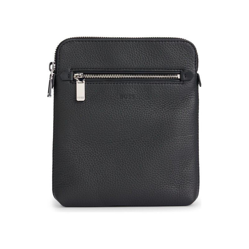 Envelope bag in Italian leather with embossed logo