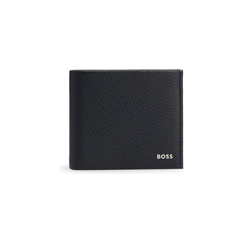 BOSS Grained-leather wallet with metal logo