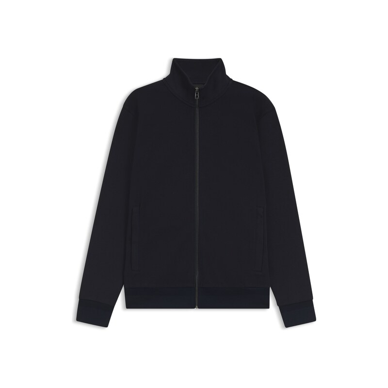 BOSS Zip-up sweatshirt in mercerised stretch-cotton piqué
