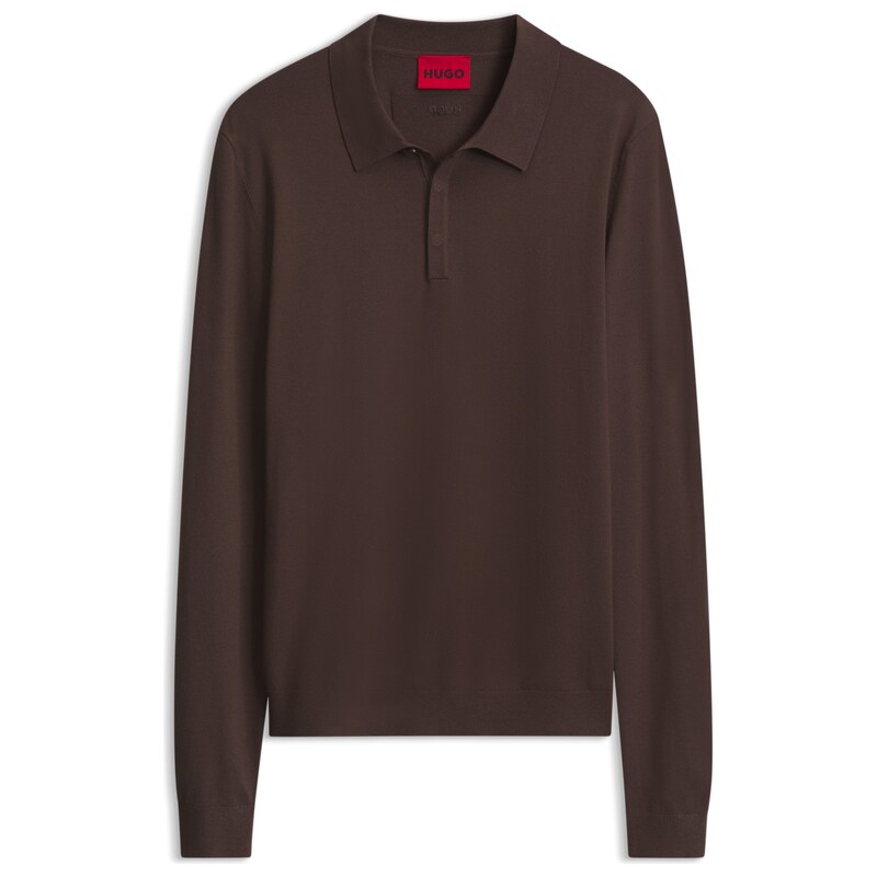 HUGO Slim-fit knit polo with rear logo