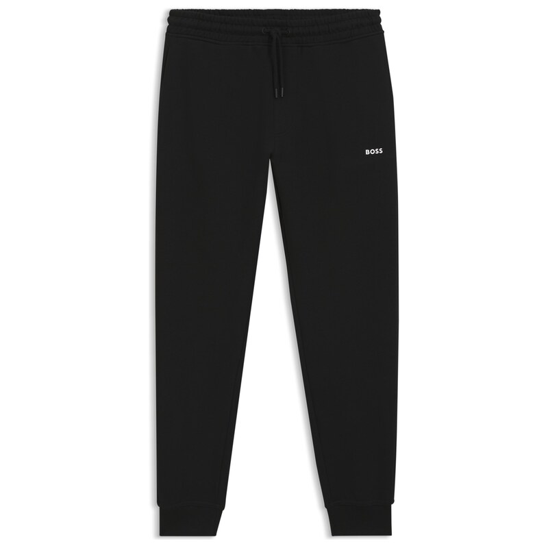 BOSS Cotton-terry tracksuit bottoms with logo detail