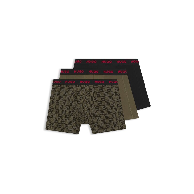 HUGO Three-pack boxer briefs in stretch cotton