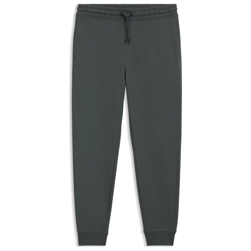 BOSS Cotton-terry tracksuit bottoms with logo detail