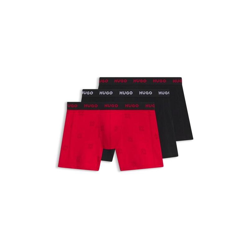 HUGO Three-pack boxer briefs in stretch cotton