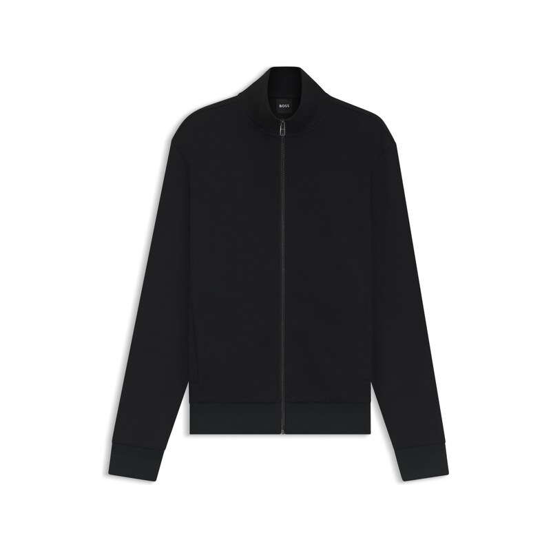 BOSS Zip-up sweatshirt in mercerised stretch-cotton piqué