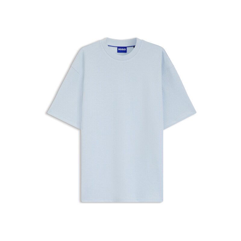 HUGO Cotton-jersey T-shirt with blue logo patch