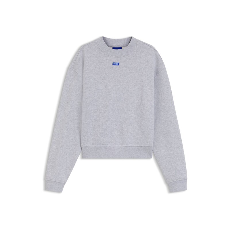 HUGO Cotton-terry sweatshirt with logo badge