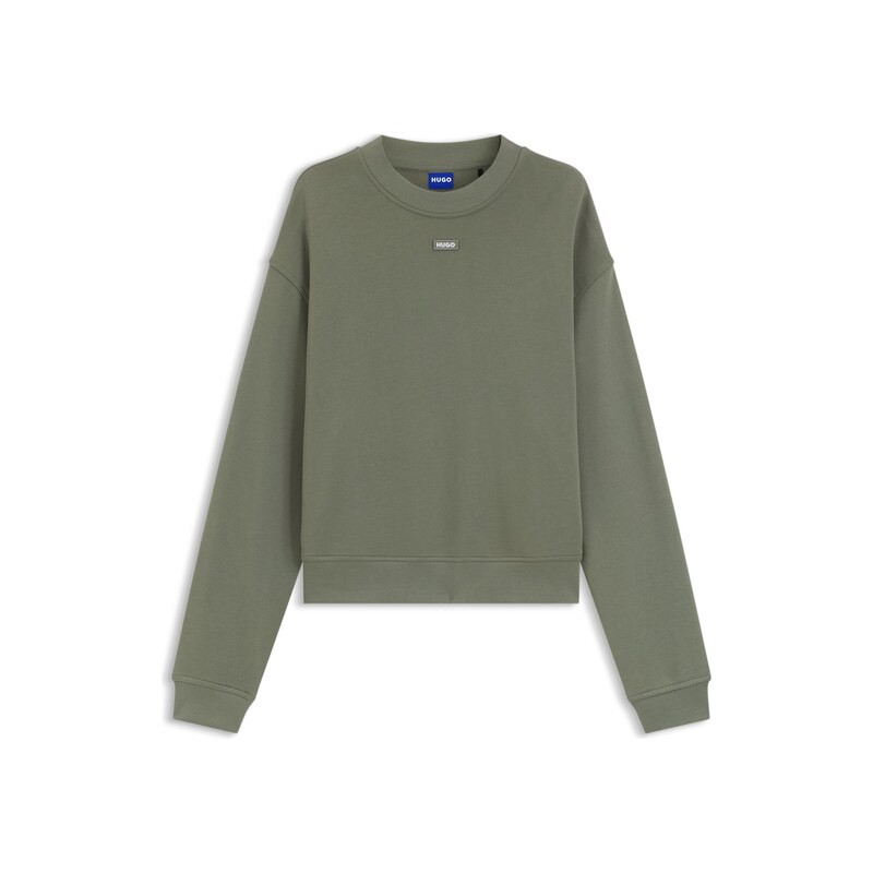 HUGO Cotton-terry sweatshirt with logo badge