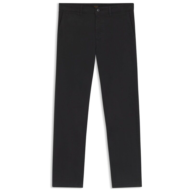 BOSS Regular-fit trousers in stretch-cotton satin
