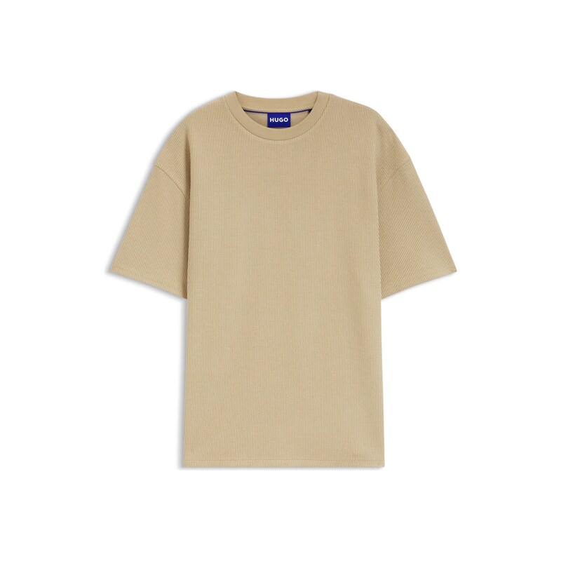 HUGO Cotton-jersey T-shirt with blue logo patch