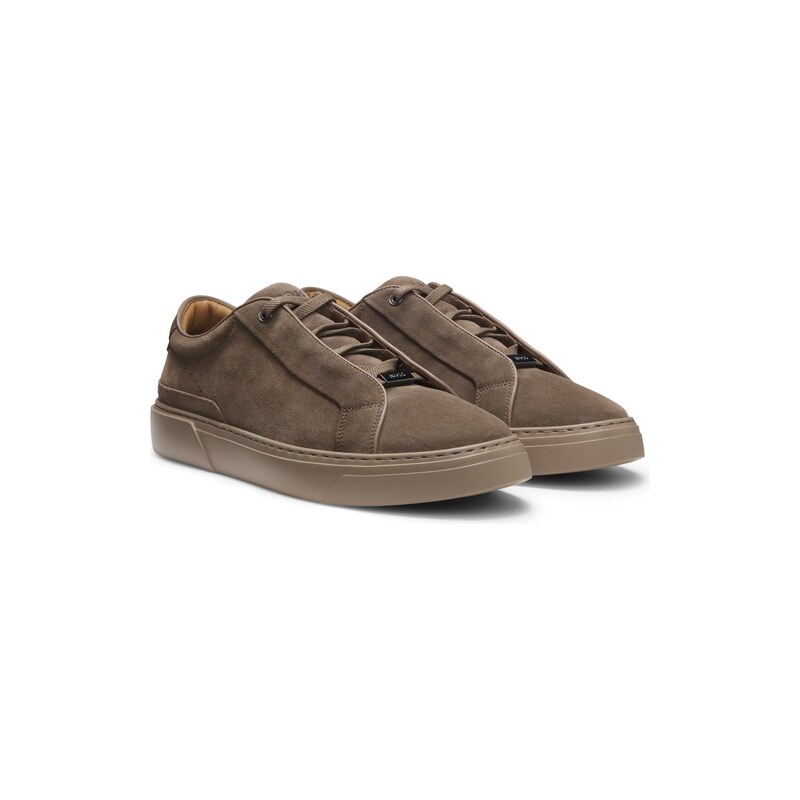BOSS Gary trainers in suede with elastic lacing system