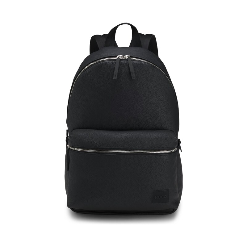 HUGO Zipped backpack with rubber logo patch