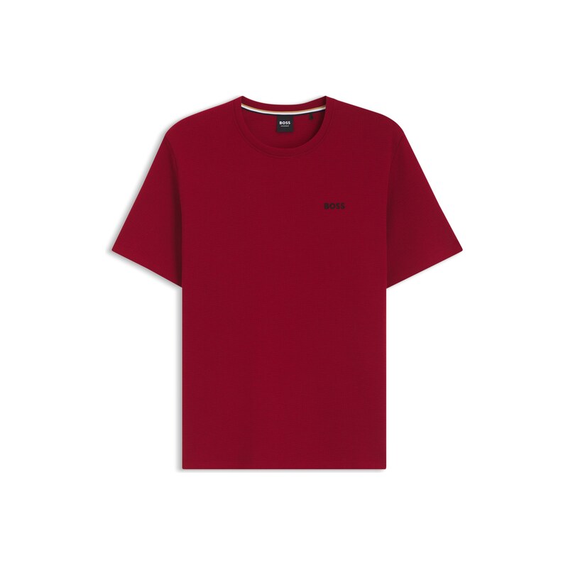 BOSS Cotton-blend pyjama T-shirt with embroidered logo