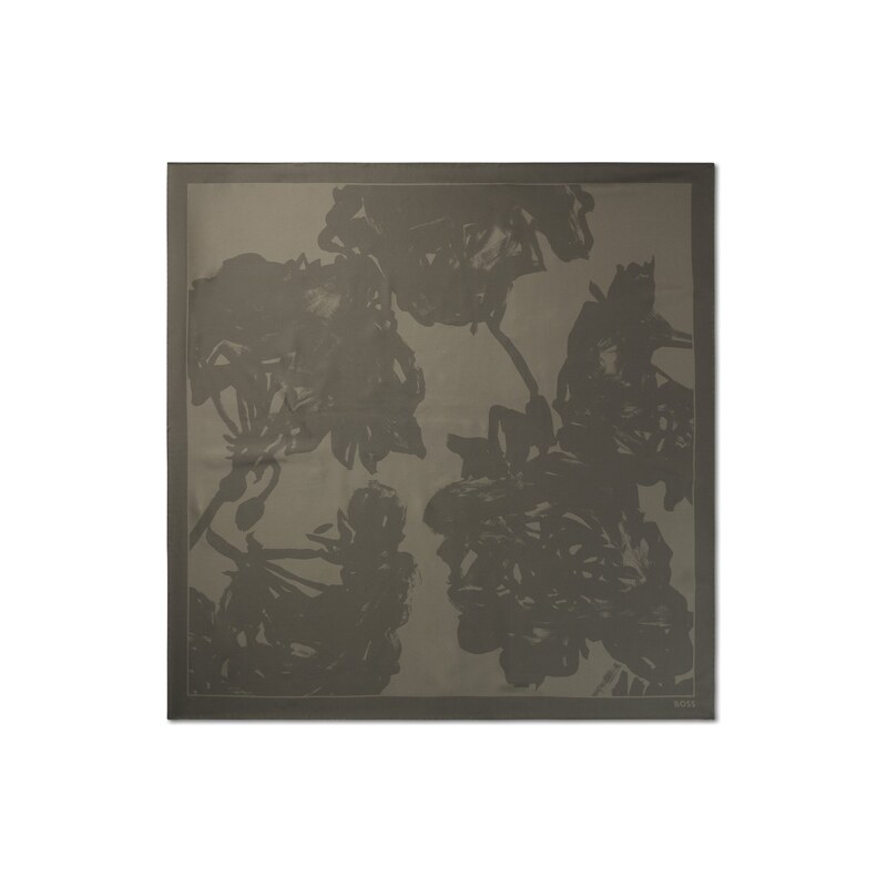 BOSS Italian-made scarf in printed silk twill