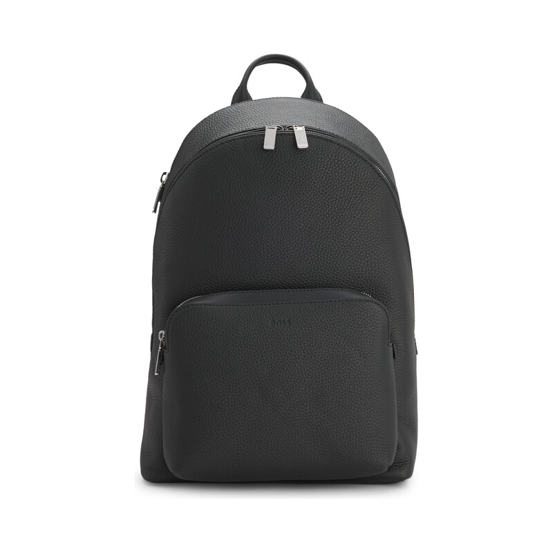Grained Italian-leather backpack with embossed logo