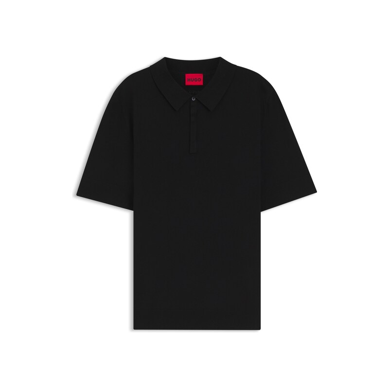 HUGO Knit polo with covered placket