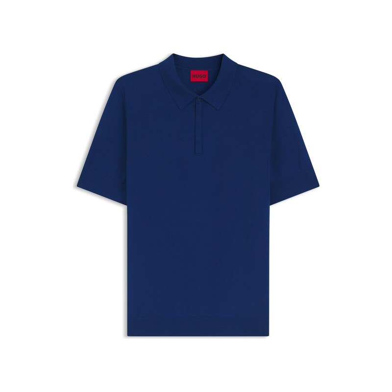 HUGO Knit polo with covered placket
