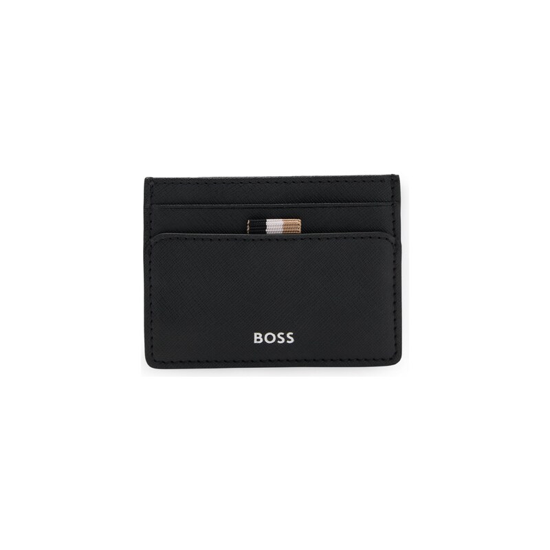 Card holder with foil-embossed logo