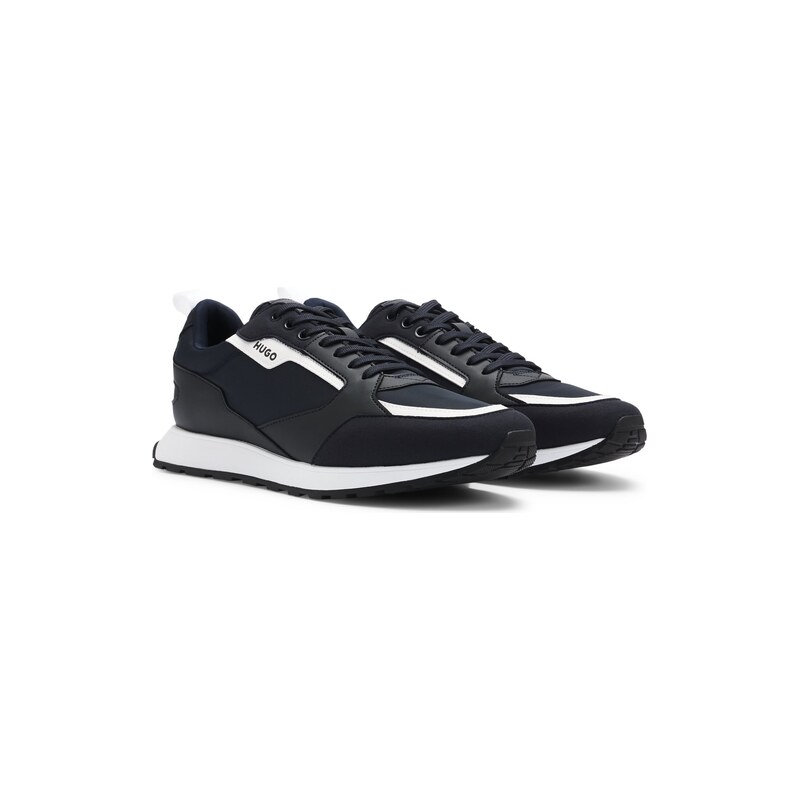 HUGO Mixed-material trainers with branded accents