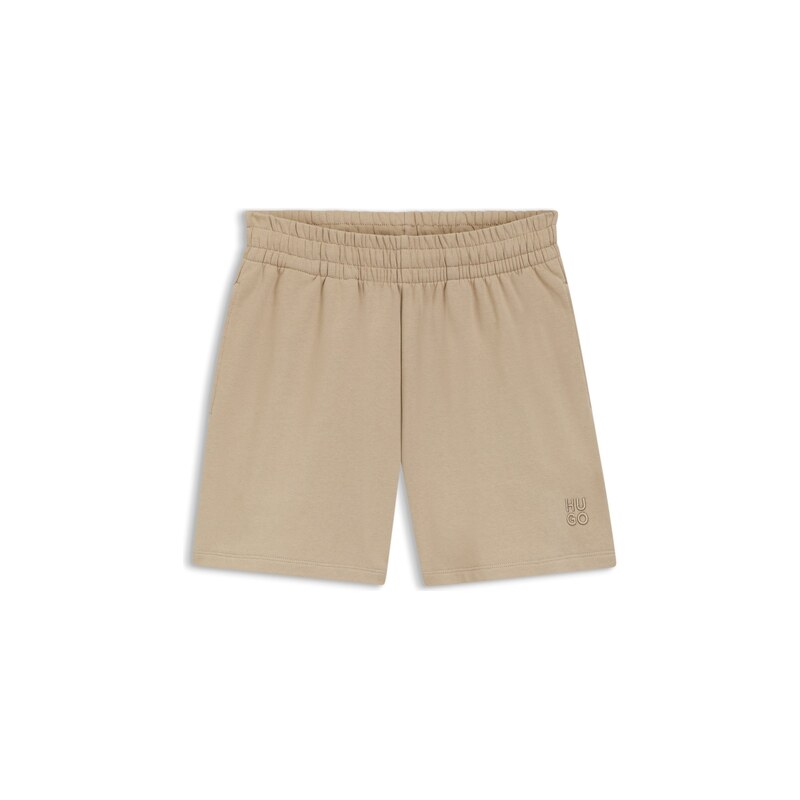 HUGO Relaxed-fit shorts in cotton terry with embroidered logo