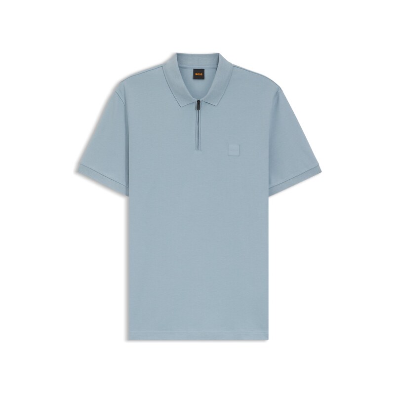 BOSS Stretch-cotton slim-fit polo shirt with logo patch