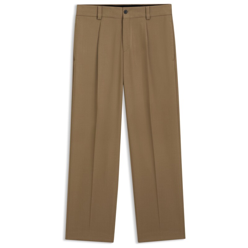 HUGO Modern-fit trousers in stretch twill with front crease