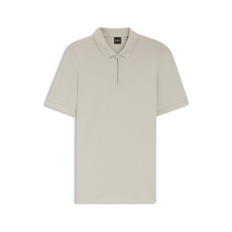 BOSS Stretch-cotton slim-fit polo shirt with logo patch