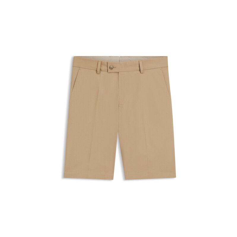 BOSS Tapered-fit shorts in cotton, silk and stretch