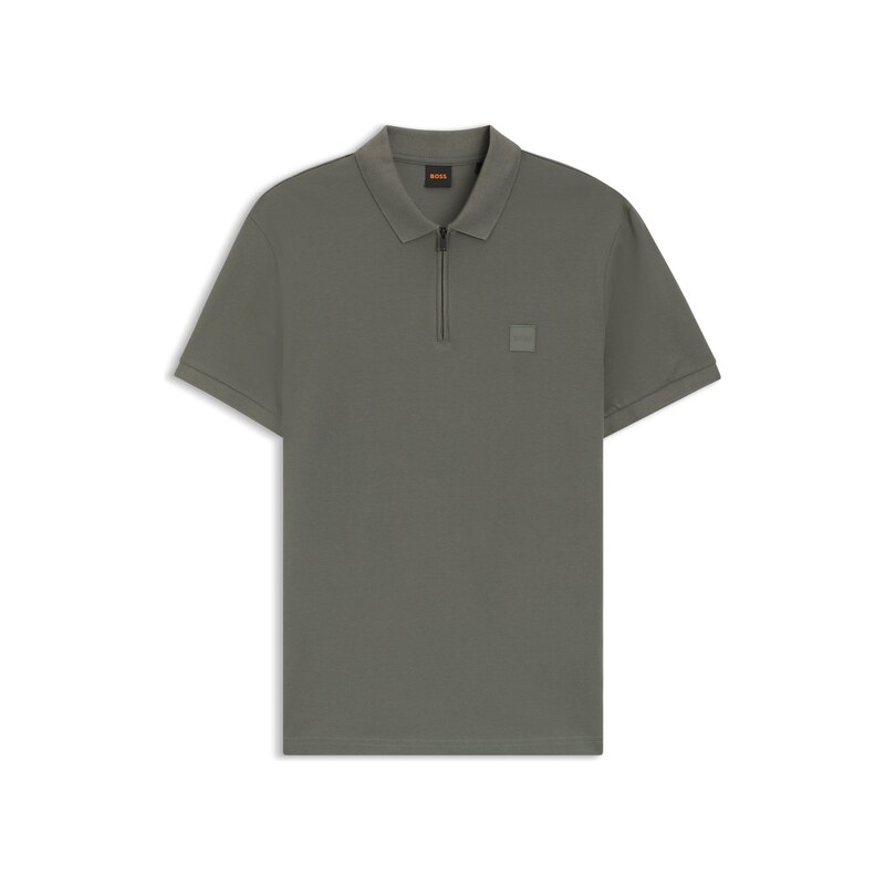 BOSS Stretch-cotton slim-fit polo shirt with logo patch