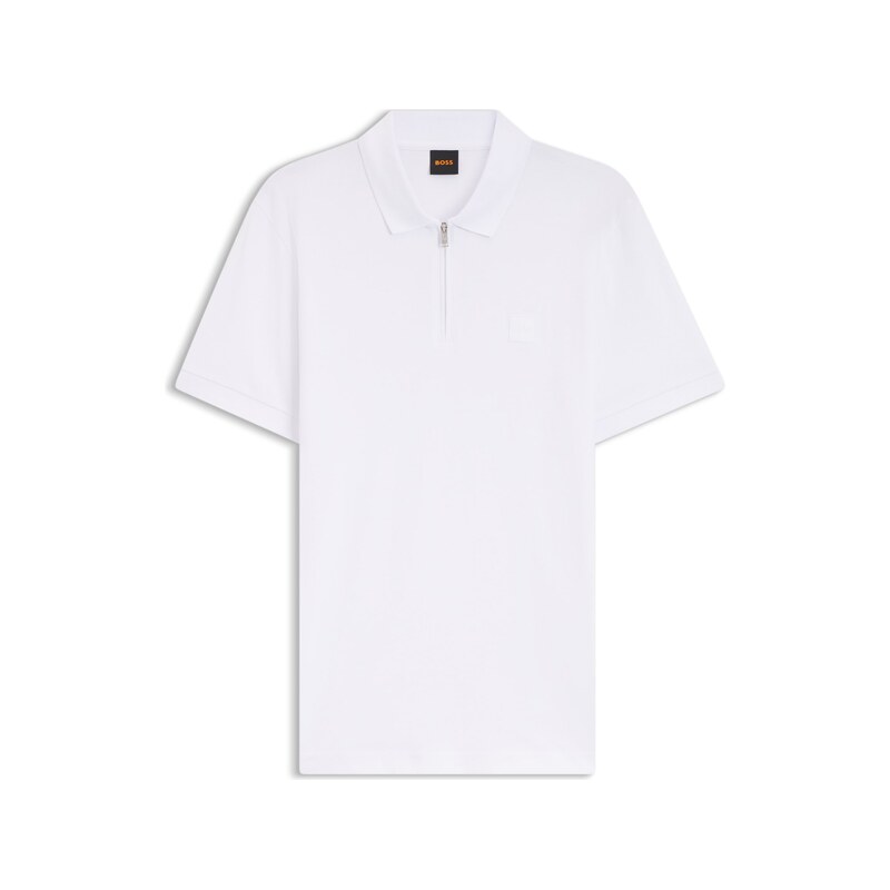 BOSS Stretch-cotton slim-fit polo shirt with logo patch