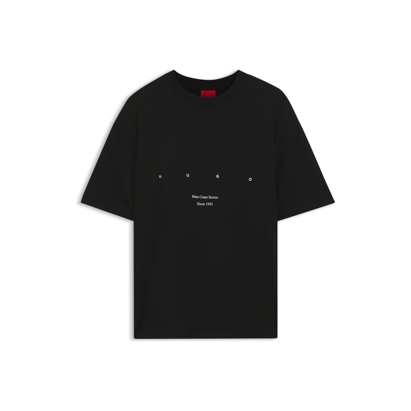 HUGO Cotton-jersey T-shirt with printed artwork