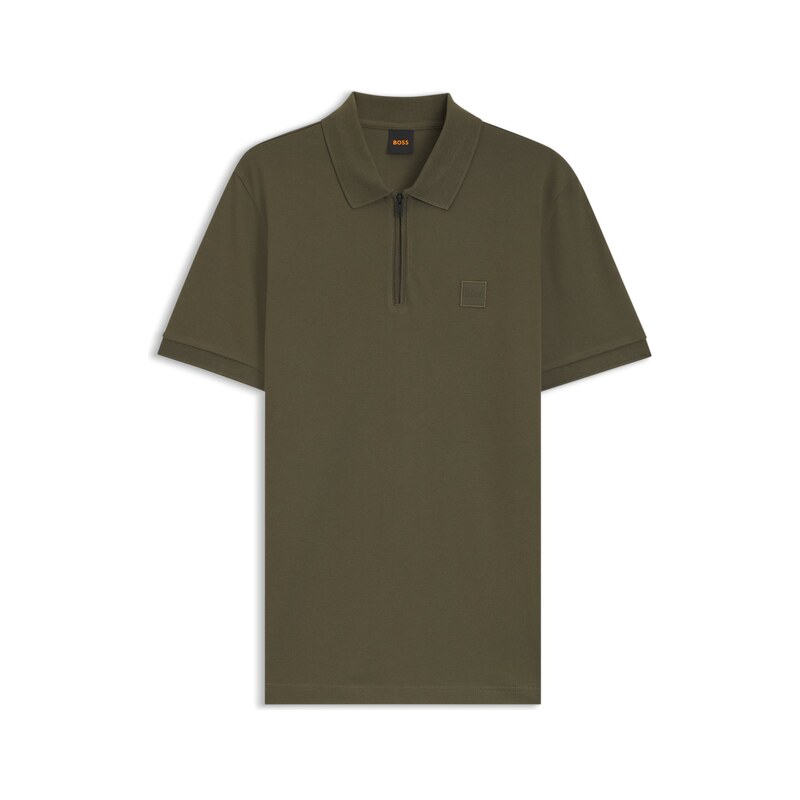 BOSS Stretch-cotton slim-fit polo shirt with logo patch