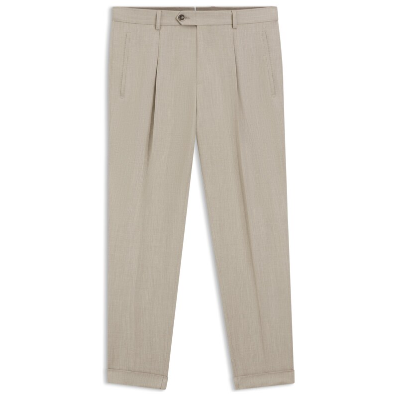 BOSS Regular-fit trousers in a wool blend with silk
