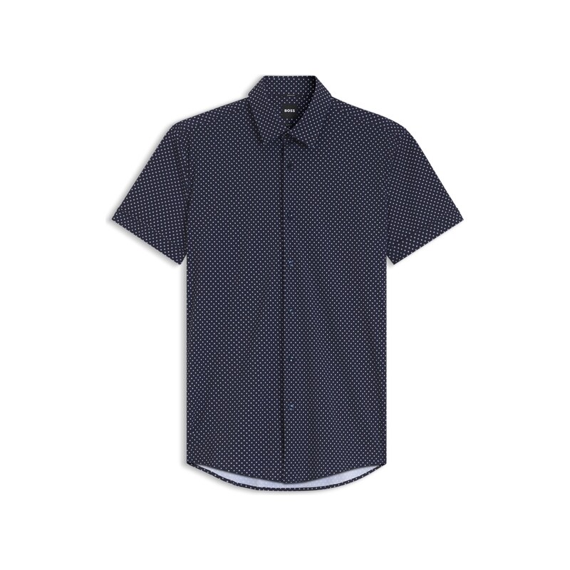 BOSS Slim-fit shirt in printed performance-stretch jersey