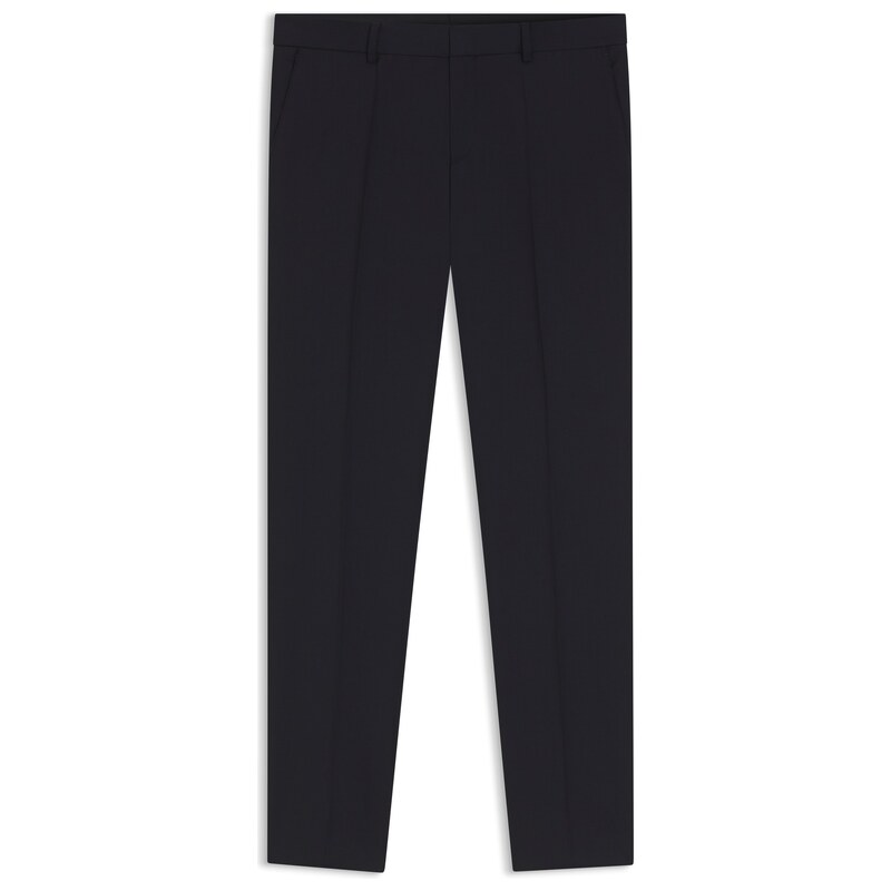 BOSS Slim-fit trousers in patterned virgin wool