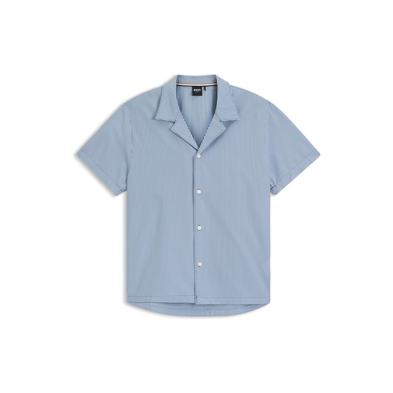 BOSS Regular-fit shirt in seersucker fabric