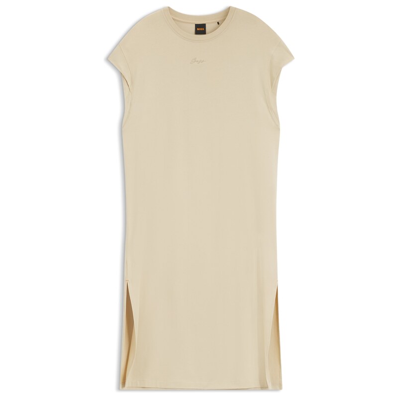 BOSS Cap-sleeve jersey dress with logo detail