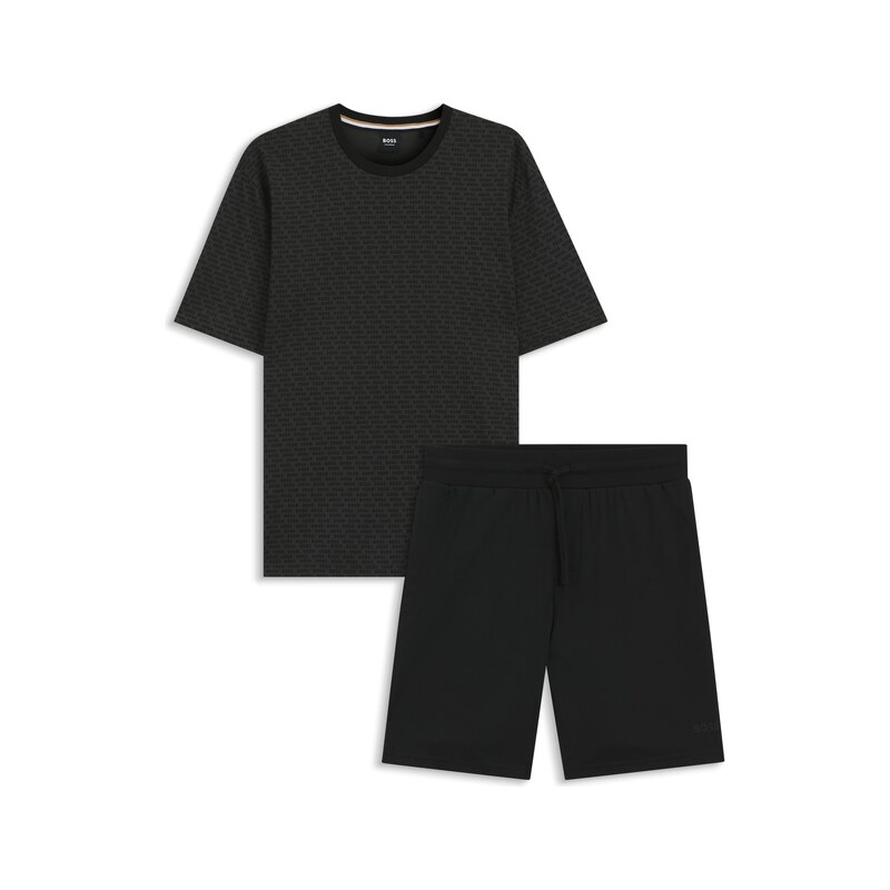 BOSS Cotton pyjama set with all-over print T-shirt