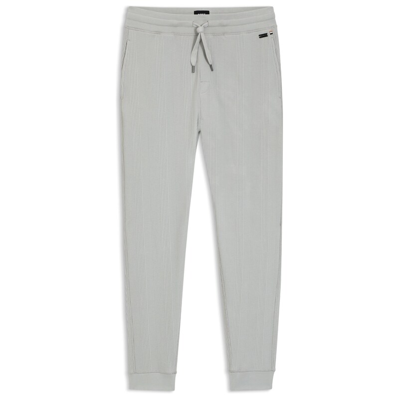 BOSS Cotton-blend tracksuit bottoms with waffle structure