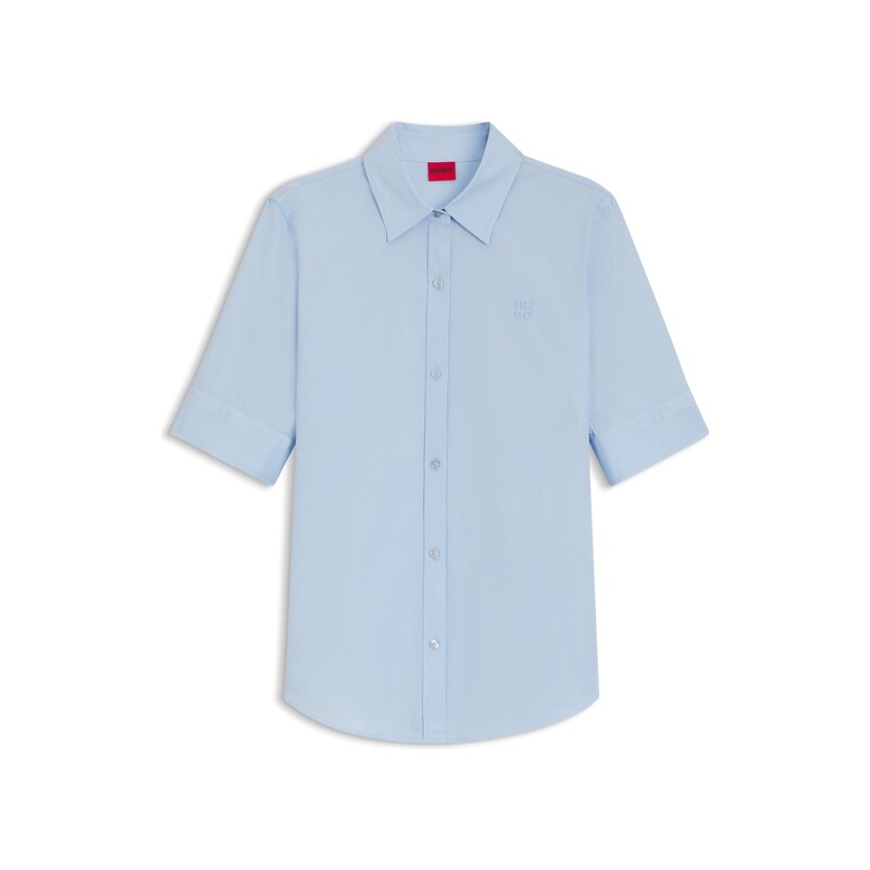 HUGO Regular-fit blouse in lightweight cotton canvas
