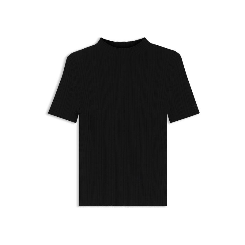HUGO Irregular-rib sweater with mock neck