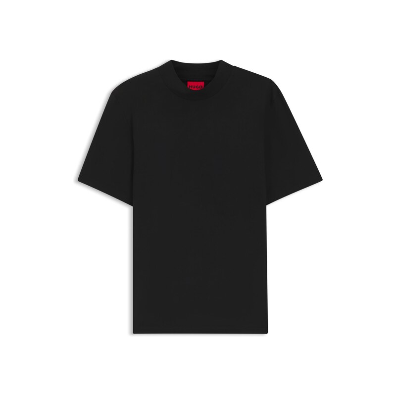 HUGO Slim-fit T-shirt in stretch cotton with stand collar