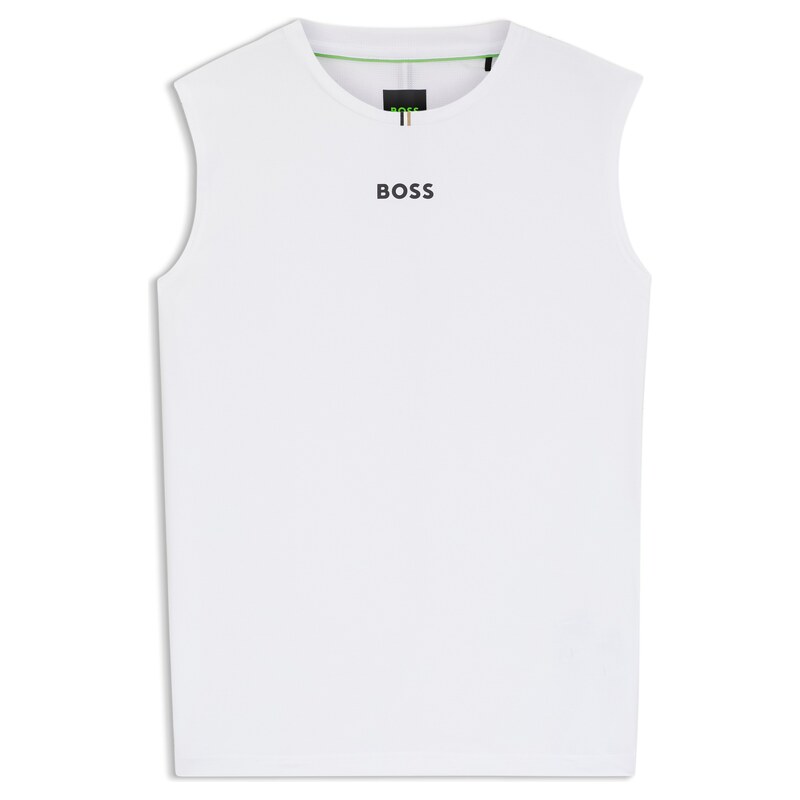 BOSS Active tank top in stretch fabric with rear stripes