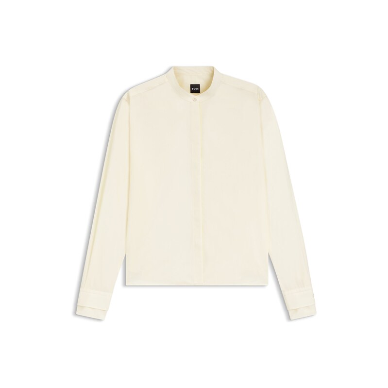 BOSS Regular-fit blouse in cotton poplin with concealed placket