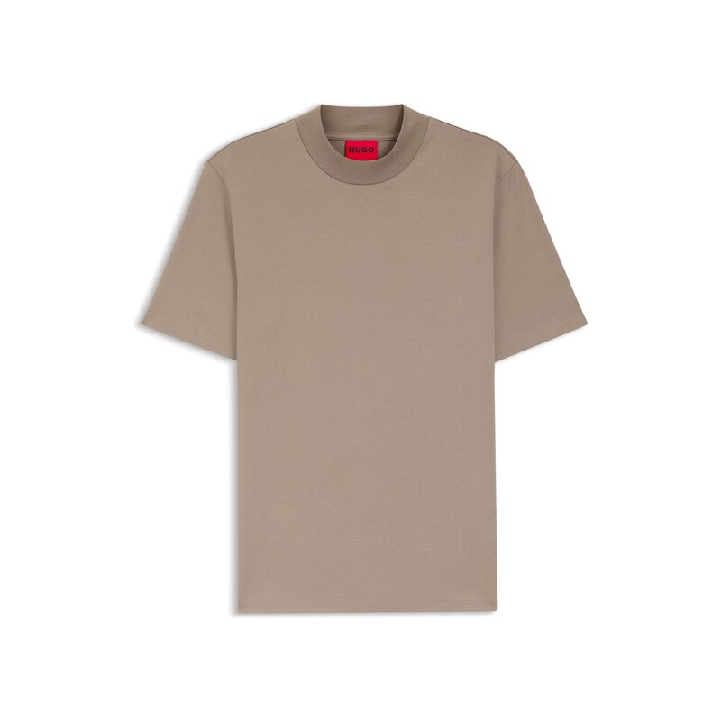 HUGO Slim-fit T-shirt in stretch cotton with stand collar