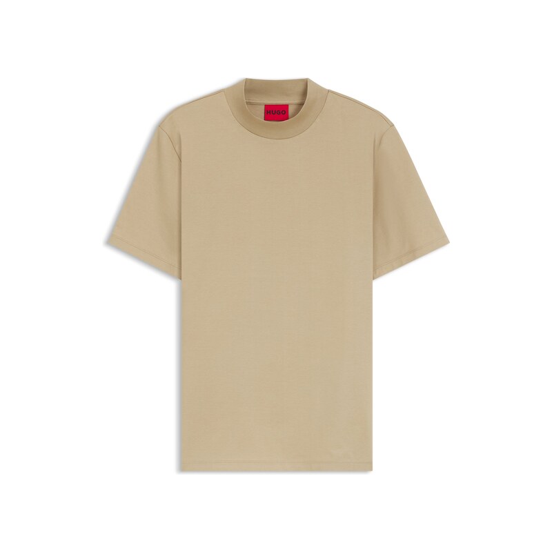 HUGO Slim-fit T-shirt in stretch cotton with stand collar