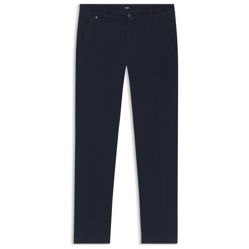 BOSS Slim-fit trousers in structured stretch cotton