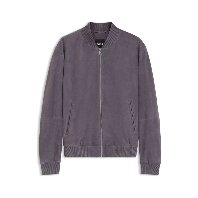 BOSS Regular-fit jacket in suede