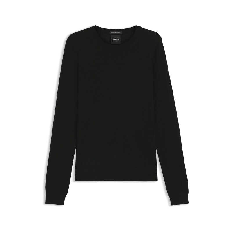 BOSS Slim-fit crew-neck sweater in merino wool
