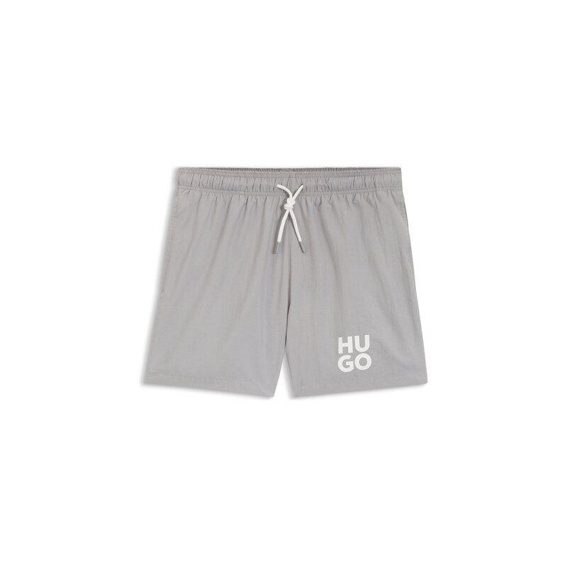 HUGO Quick-dry swim shorts with printed stacked logo